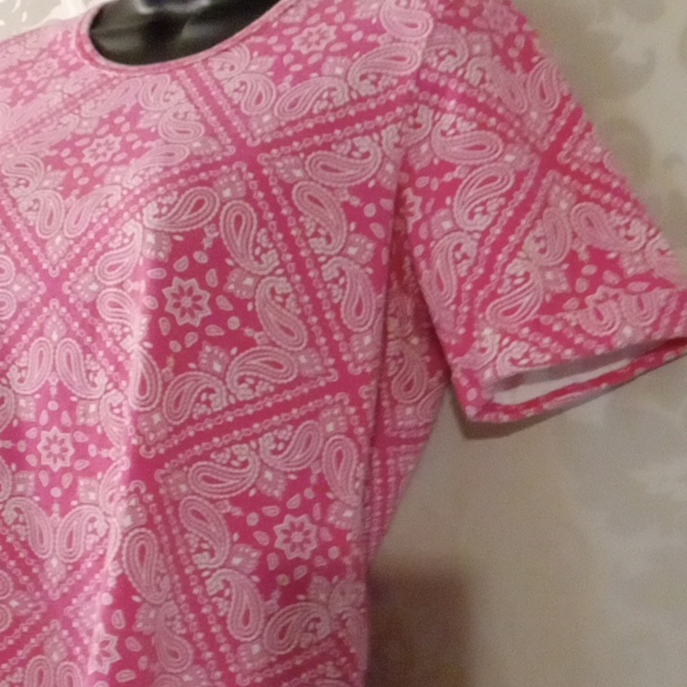 Denim&Co Pink Cuffed Sleeve Boxy Tee - Picture 2 of 5